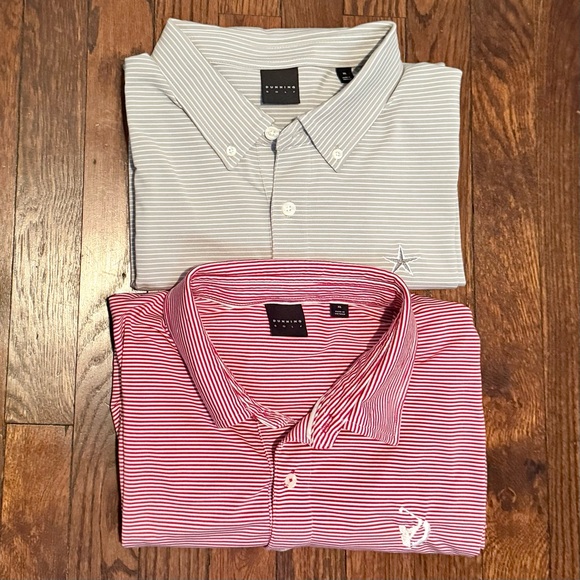 Lot of 2 Dunning Golf Tour Championship & Baker’s Bay Striped Performance Polos
